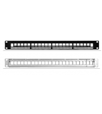 BNET 24 PORT PATCH PANEL 19"/1U BLACK FOR 24x RJ45 KEYSTONE MODULES UTP-FTP/STP (WITHOUT MODULES)